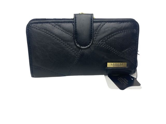 Lorenz Soft Leather Patchwork Ladies Purse Credit Cards Coin Slots Framed