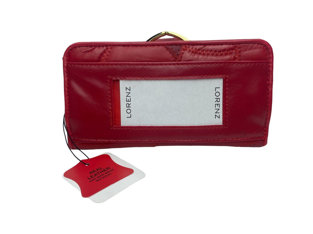 Lorenz Soft Leather Patchwork Ladies Purse Credit Cards Coin Slots Framed