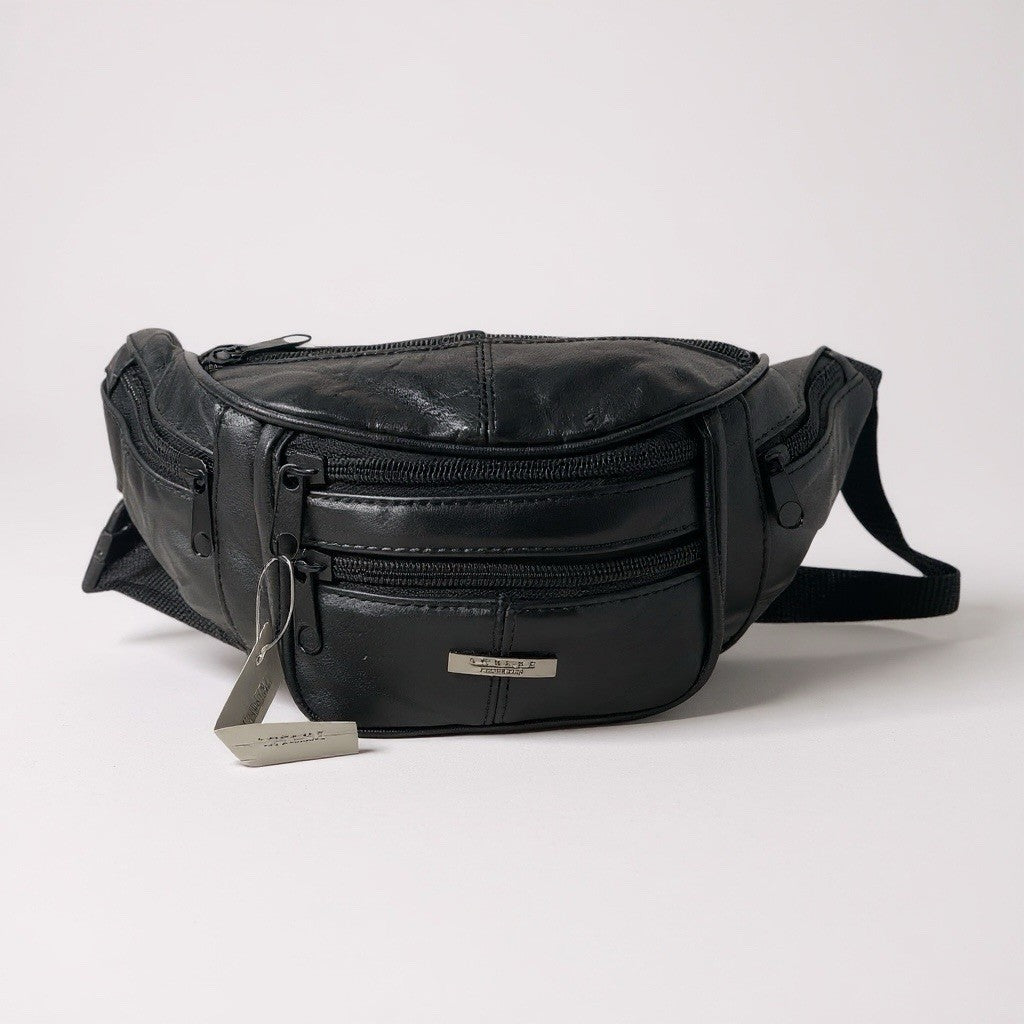 Lorenz Real Leather Unisex Bum Bag Money Belt Fanny Pack Waist Pouch Bumbag New