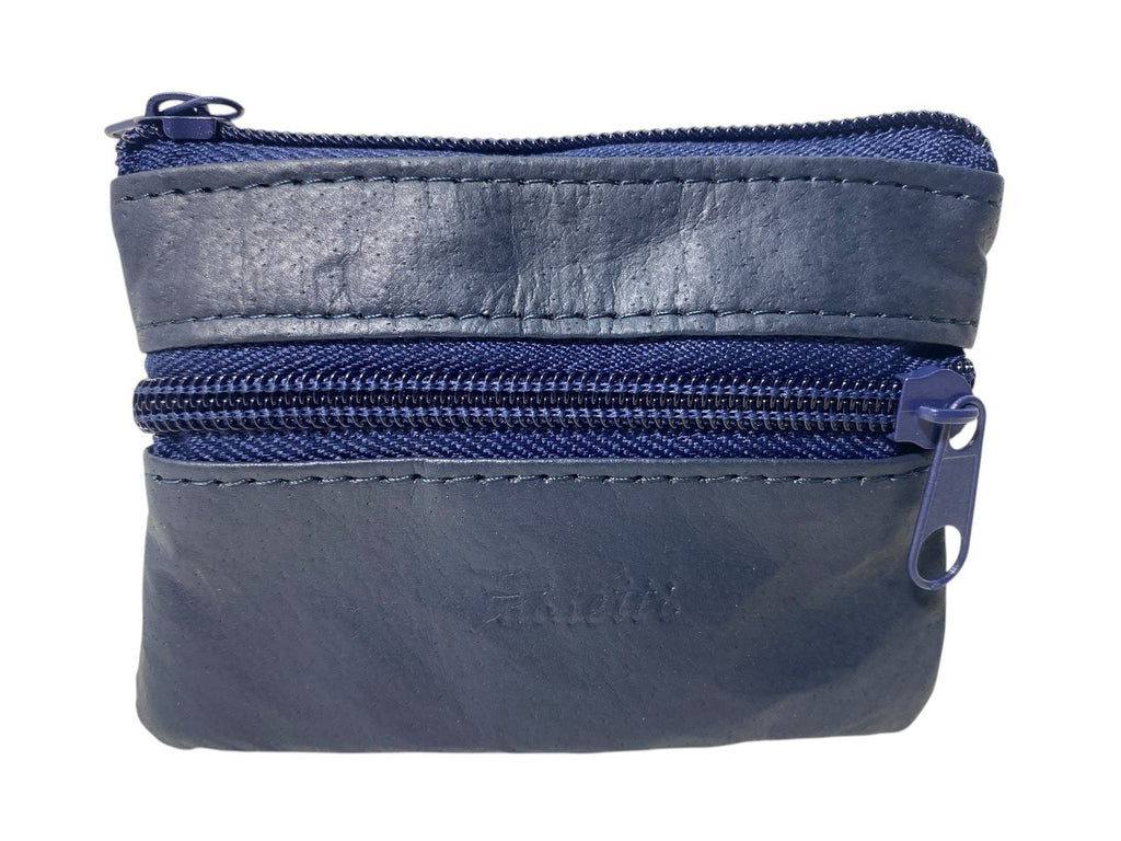 Fabretti Soft Genuine Leather Coin Key Holder Zip Wallet Pouch Keyring Purse New