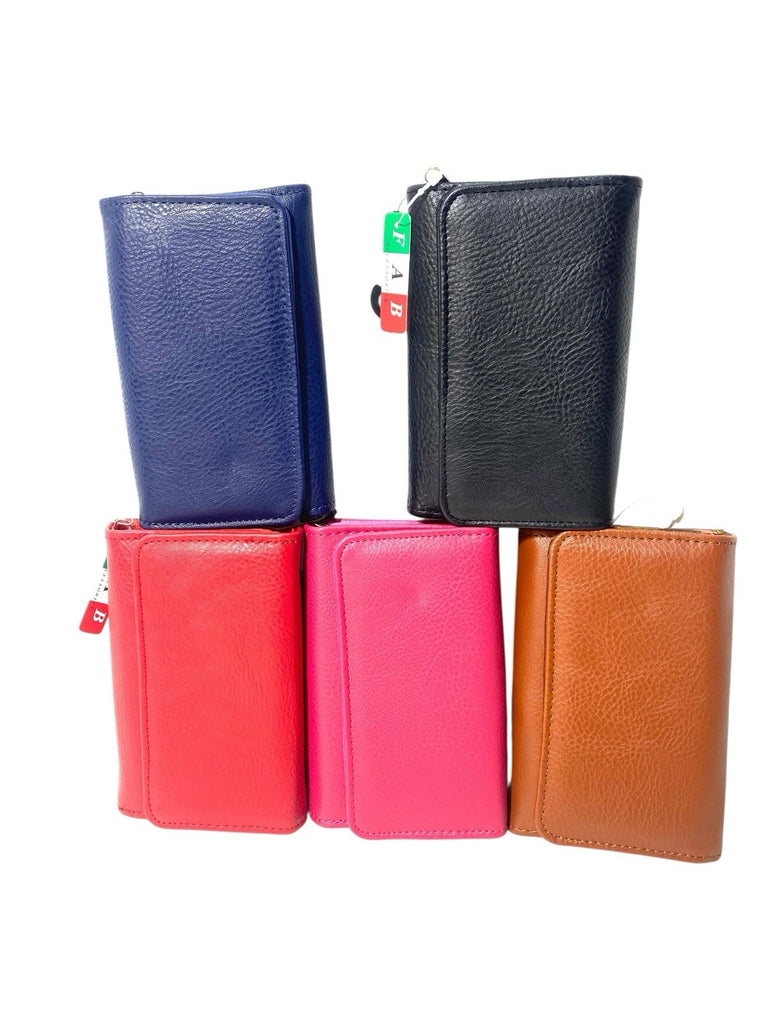 Ladies Trifold Faux Leather Zip Around Coin Credit Card Notes Purse New