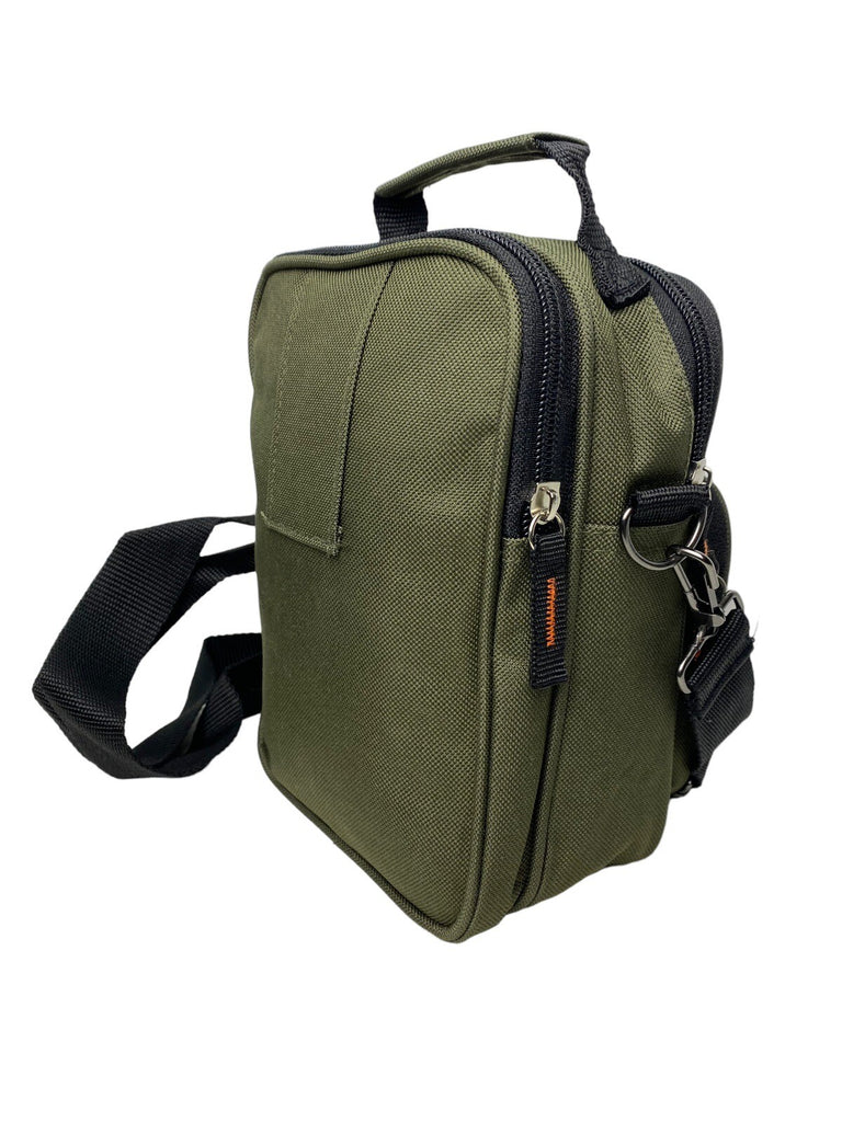 Lorenz Unisex Canvas Travel Bag Multiple Zipped Pockets & Adjustable Strap Green