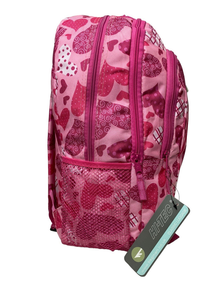 Ladies Hearts Backpack School College Gym Luggage Travel Rucksack Bag New