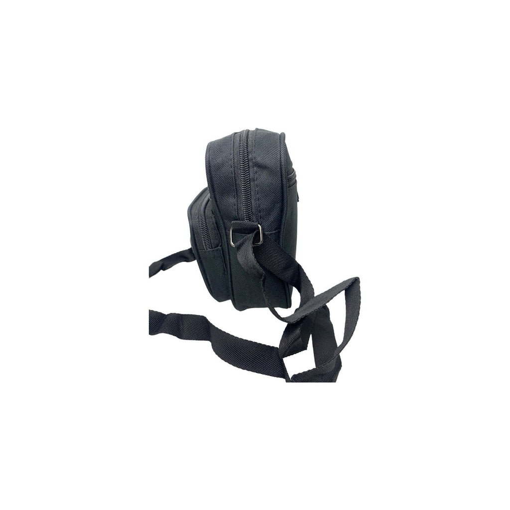 Small Unisex Travel Bag Multiple Zipped Pockets & Adjustable Strap Black