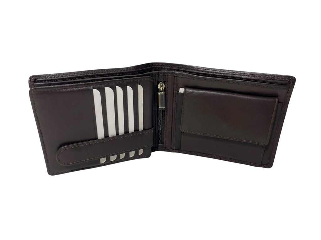 London Leather Goods Mens Gents Designer Luxury Soft Leather Bifold Wallet Gift