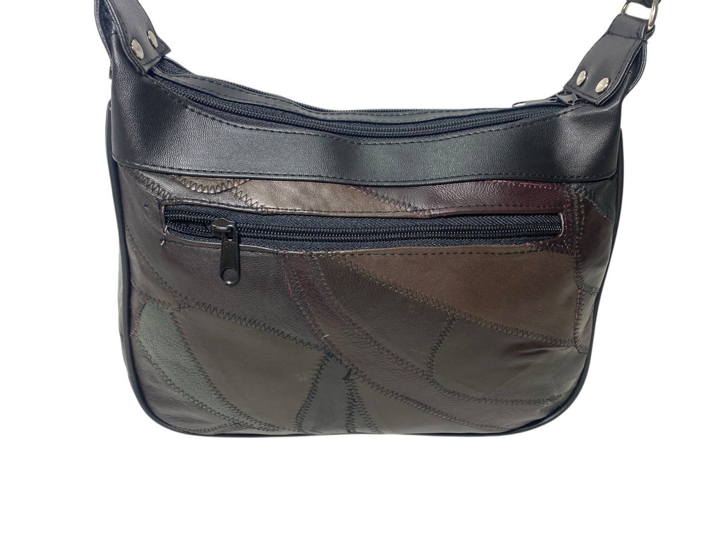 Lorenz Patchwork Leather Twin Top Leather Handbag Shoulder Cross Body Bag New