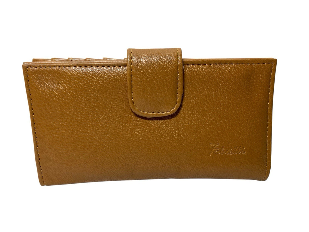 Fabretti Ladies Bifold Faux Leather Clip Top Coin Credit Card Notes Purse New