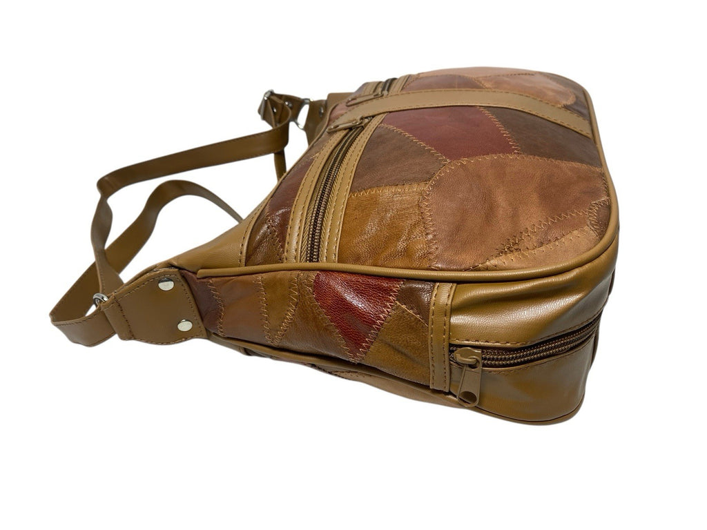 Lorenz Patchwork Leather Twin Top Leather Handbag Shoulder Cross Body Bag New