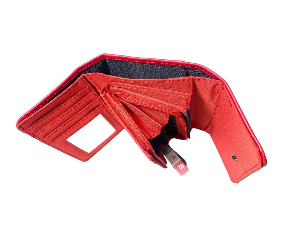 Ladies Trifold Faux Leather Zip Around Coin Credit Card Notes Purse New