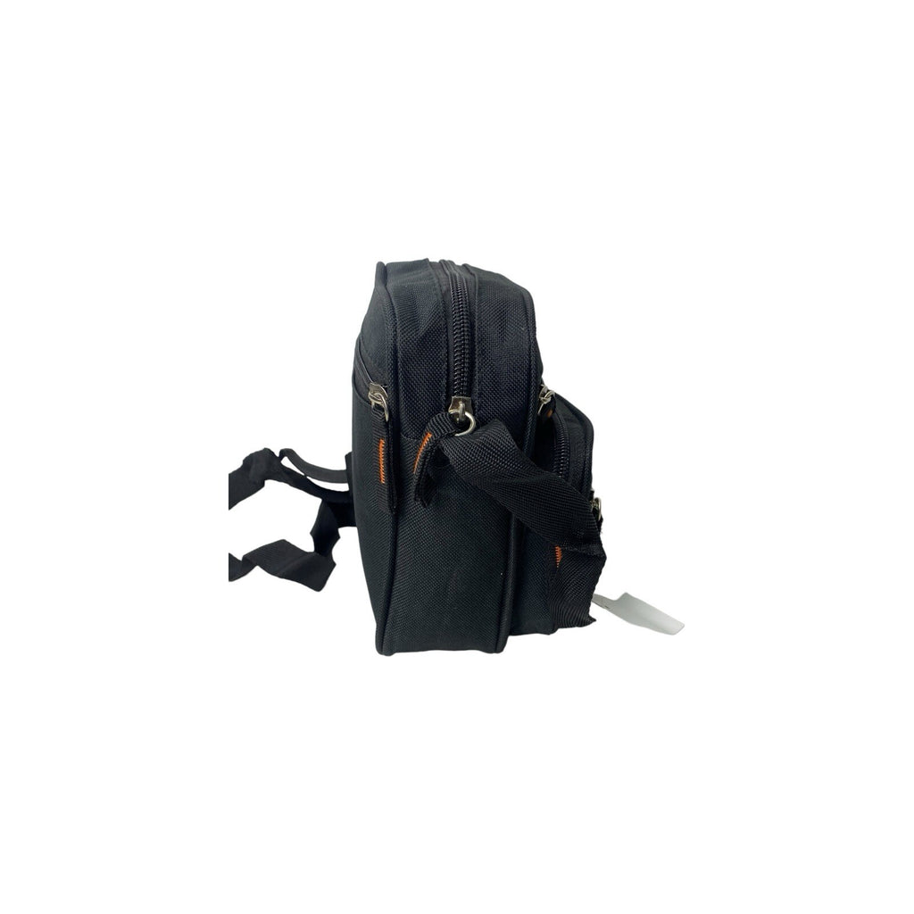 Small Unisex Travel Bag Multiple Zipped Pockets & Adjustable Strap Black