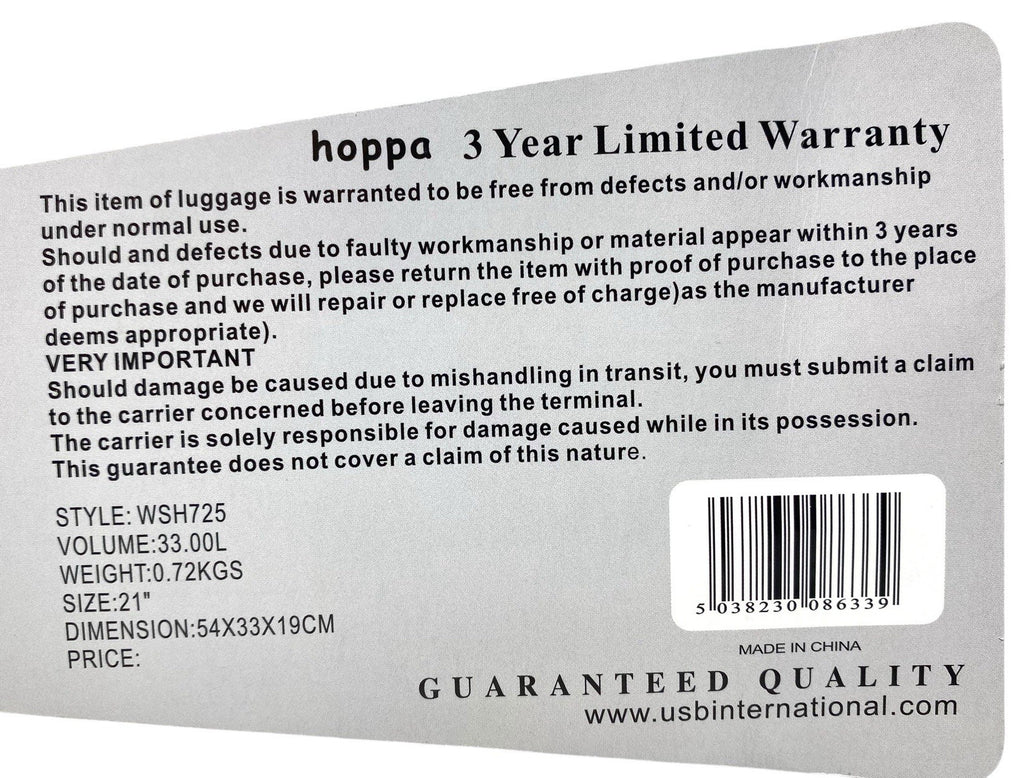 Hoppa 33L 2 Wheeled Shopping Trolley Foldable Shopper Bag Cabin Hand Luggage 21"