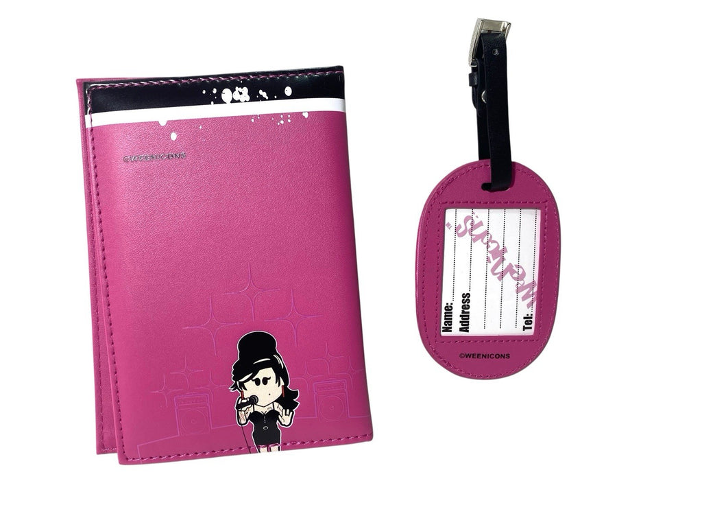 Weenicons Amy Winehouse Off To Sunny Rehab Passport Cover Luggage Tag Set Boxed