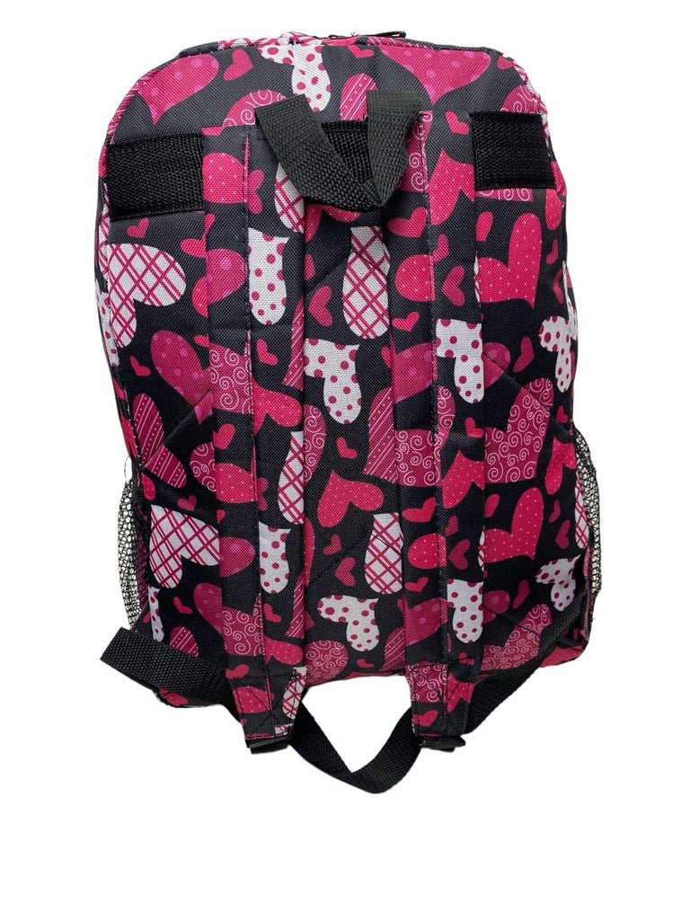 Ladies Hearts Backpack School College Gym Luggage Travel Rucksack Bag New