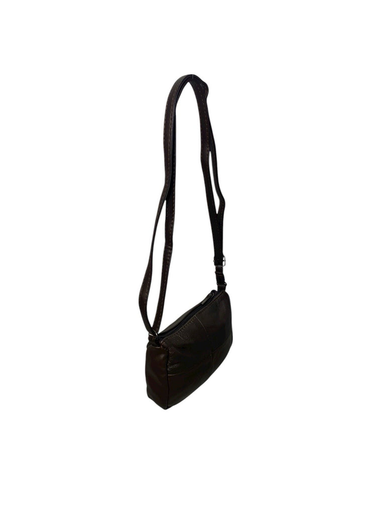 Lorenz Genuine Cowhide Leather Crossbody Shoulder Bag Triple Zipper Compartments