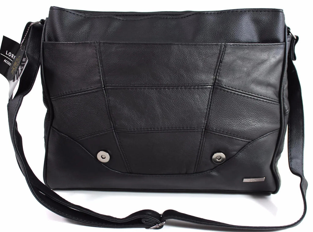 Lorenz Cowhide Genuine Real Leather Briefcase Satchel Shoulder Office Handbag