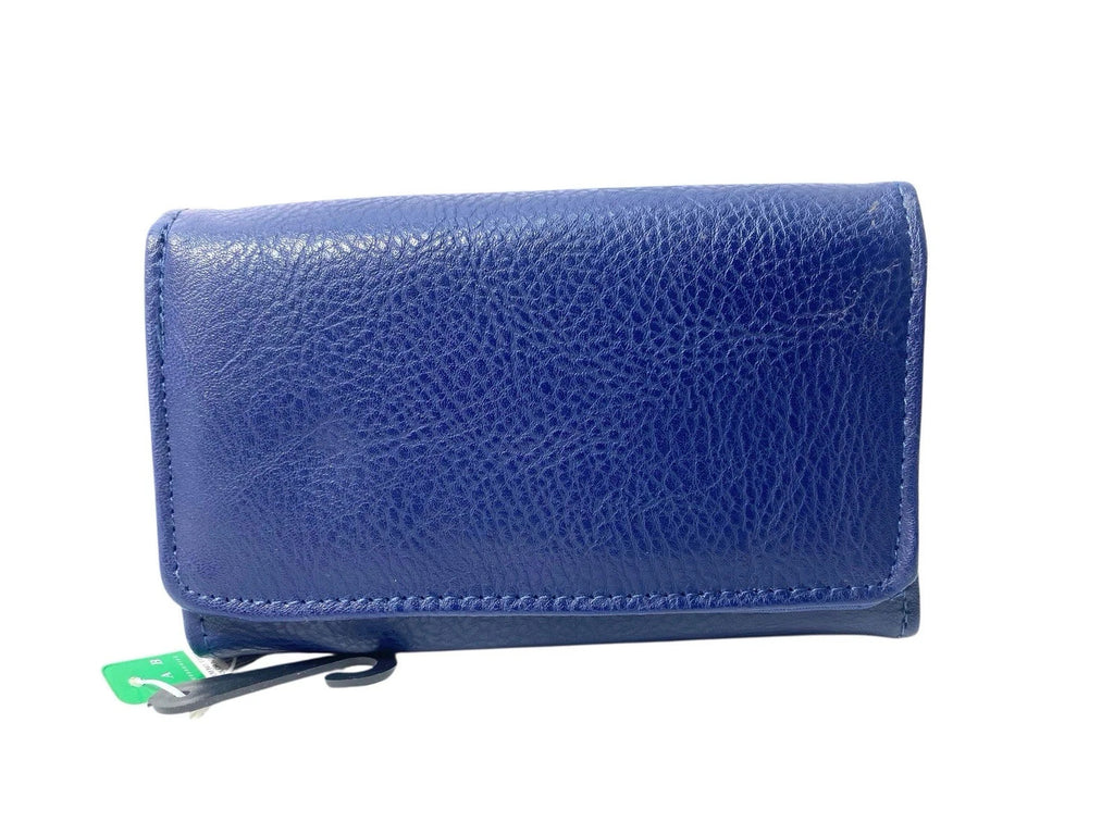 Ladies Trifold Faux Leather Zip Around Coin Credit Card Notes Purse New