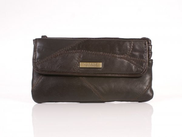 Lorenz Ladies Patchwork Leather Purse Super Soft with Zipped Coin Compartment