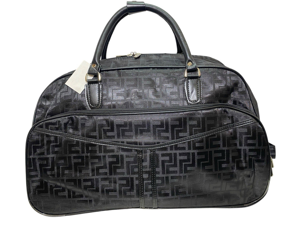 Unisex Black Frenzy Design Travel Holdall Wheeled Bag Fashion Hand Luggage New