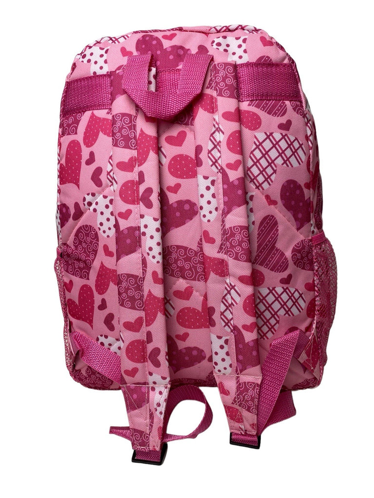 Ladies Hearts Backpack School College Gym Luggage Travel Rucksack Bag New