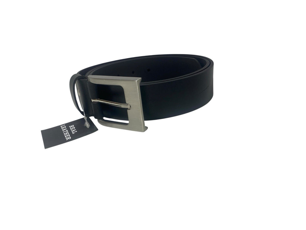 Mens 100% Full Grain Leather 1.5" (38mm) Wide Belt Black XL 40-44" New