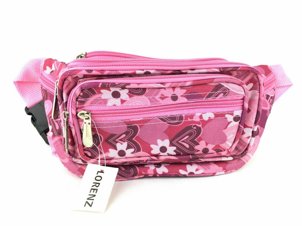 Lorenz Polyester Floral Money Belt Waist Pouch Fanny Pack Hip Bag Travel Holiday