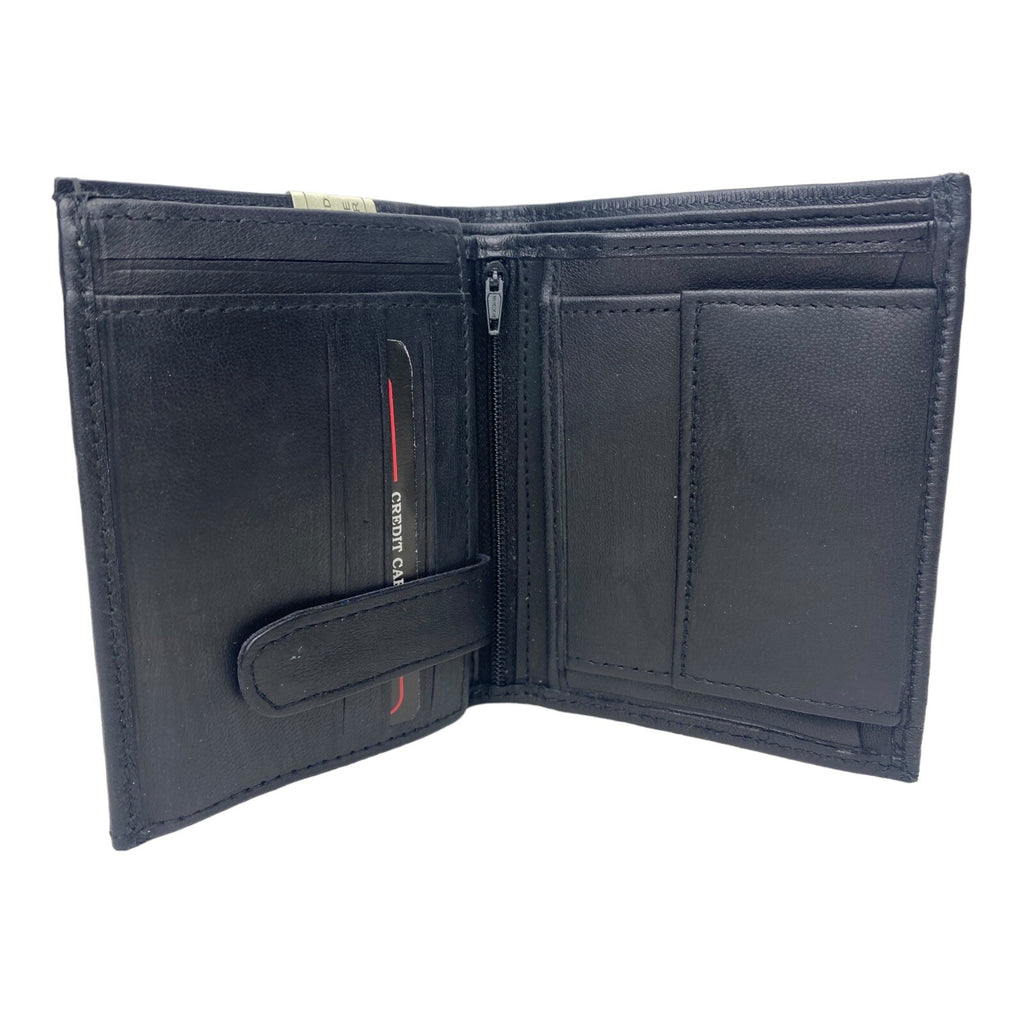 Fabretti Mens Soft Leather Bifold Wallet Credit Card Notes Coins New