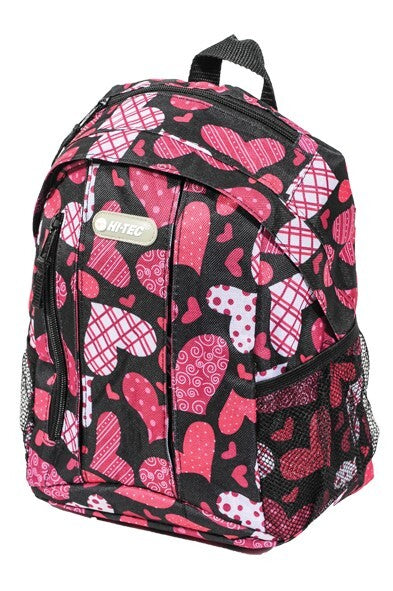 Hi-Tec Ladies Hearts Backpack School College Gym Luggage Travel Rucksack Bag New