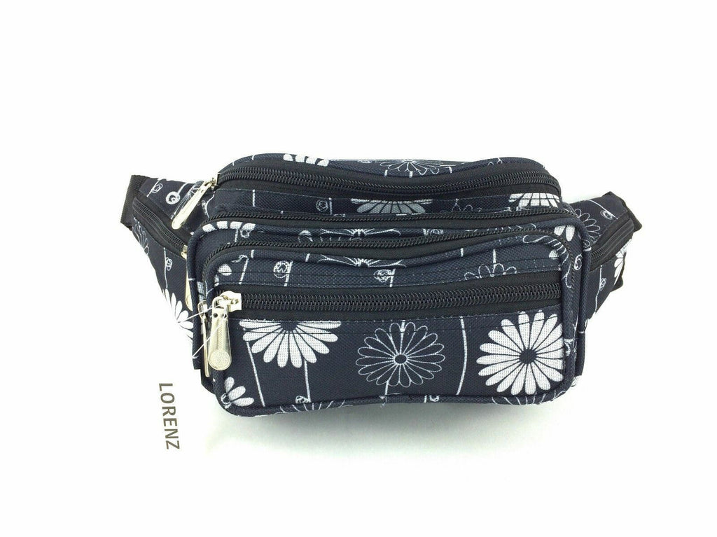 Lorenz Polyester Floral Money Belt Waist Pouch Fanny Pack Hip Bag Travel Holiday