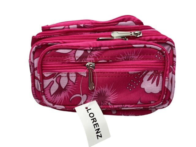 Lorenz Polyester Floral Money Belt Waist Pouch Fanny Pack Hip Bag Travel Holiday