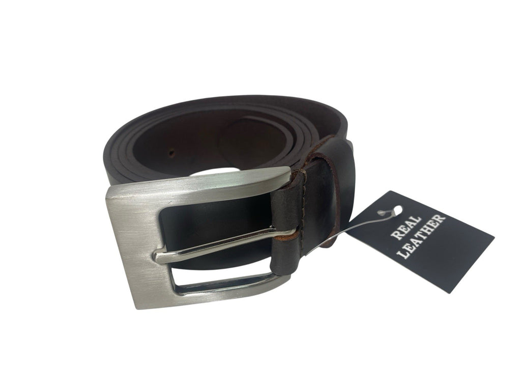 Mens 100% Full Grain Leather 1.5" (38mm) Wide Belt Brown XL 40-44" New