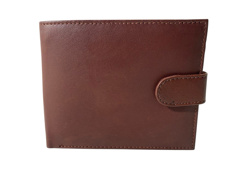 Gents Mens Soft Leather Bifold Credit Card Holder Purse Notes Coins Wallet Brown