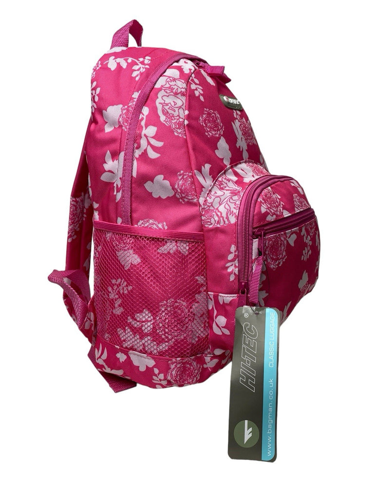 Hi Tec Ladies Flower Print Backpack Rucksack School Gym College Work Travel New