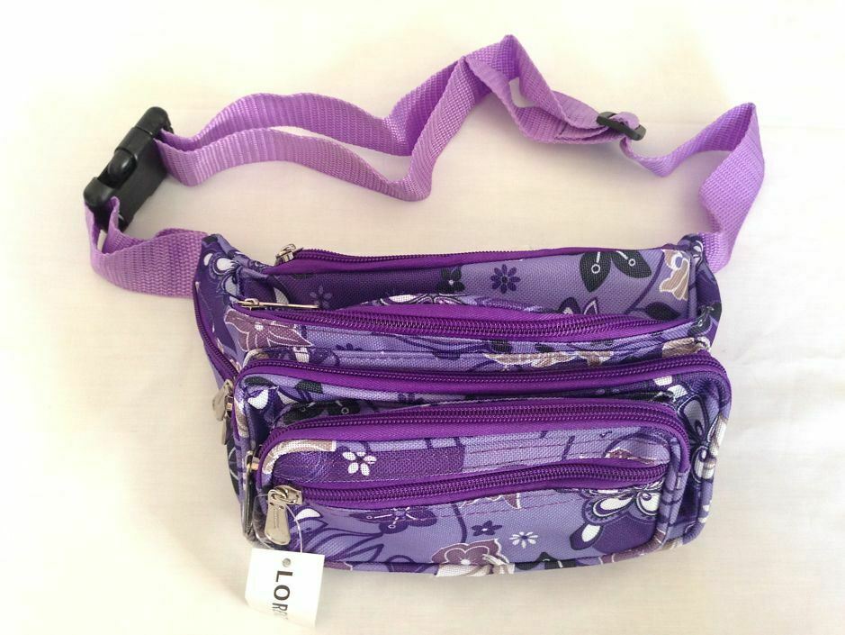 Lorenz Polyester Floral Money Belt Waist Pouch Fanny Pack Hip Bag Travel Holiday