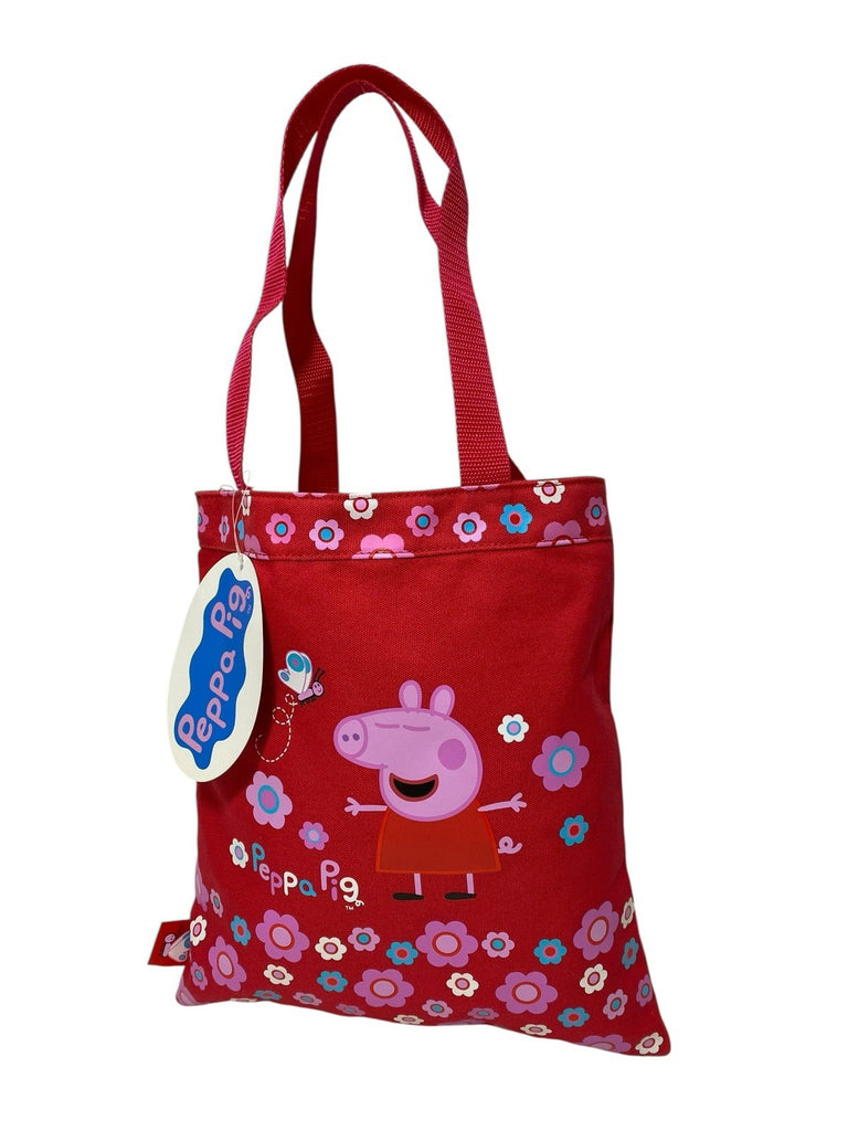 Peppa Pig Girls Canvas Shopper Tote Beach Shopping Book Bag New