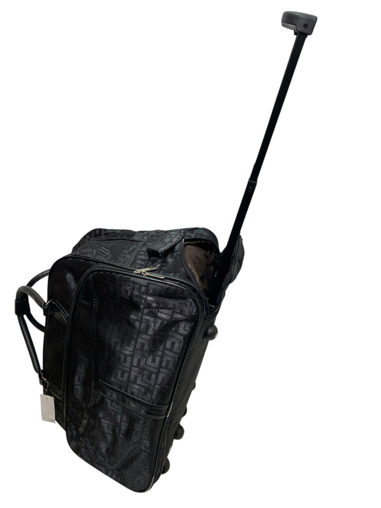 Unisex Black Frenzy Design Travel Holdall Wheeled Bag Fashion Hand Luggage New