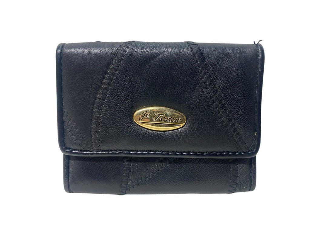 Je Tadore Patch Leather Trifold Purse Multiple Compartments and Slots New
