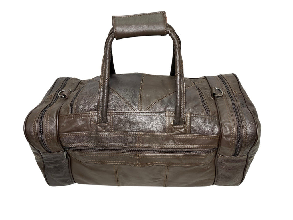 Lorenz Unisex Genuine Luxury Soft Leather Travel Weekend Gym Bag Holdall New