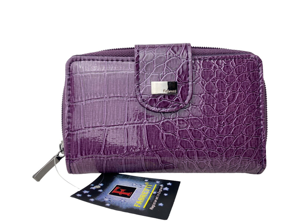 Fabretti Ladies Croc Fashion Purse Clutch Credit Card Wallet Coin Notes New