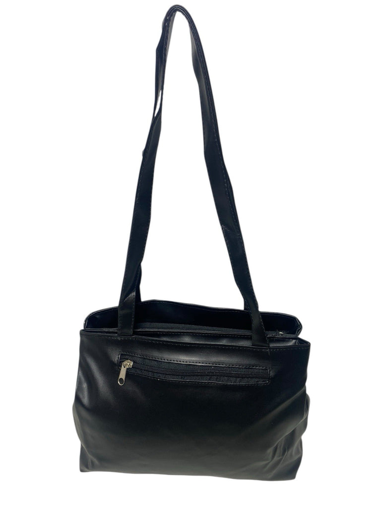 Ladies Womens Patchwork Leather Handbag Shoulder Bag Multiple Zipped New