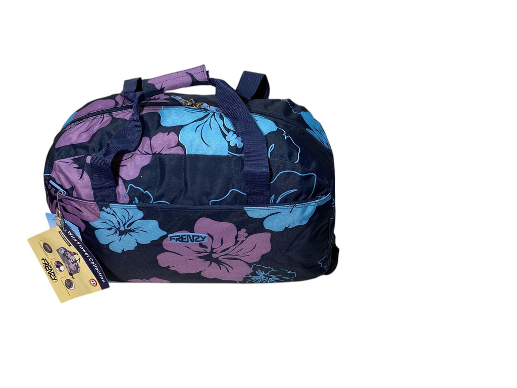 21" Wheeled Holdall Cabin Trolley Flower Sports Luggage Overnight Travel Bag 39L