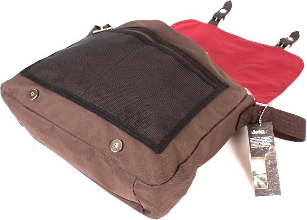 Jeep Unisex Vintage Courier Messenger Shoulder Satchel Work College Bag Brown