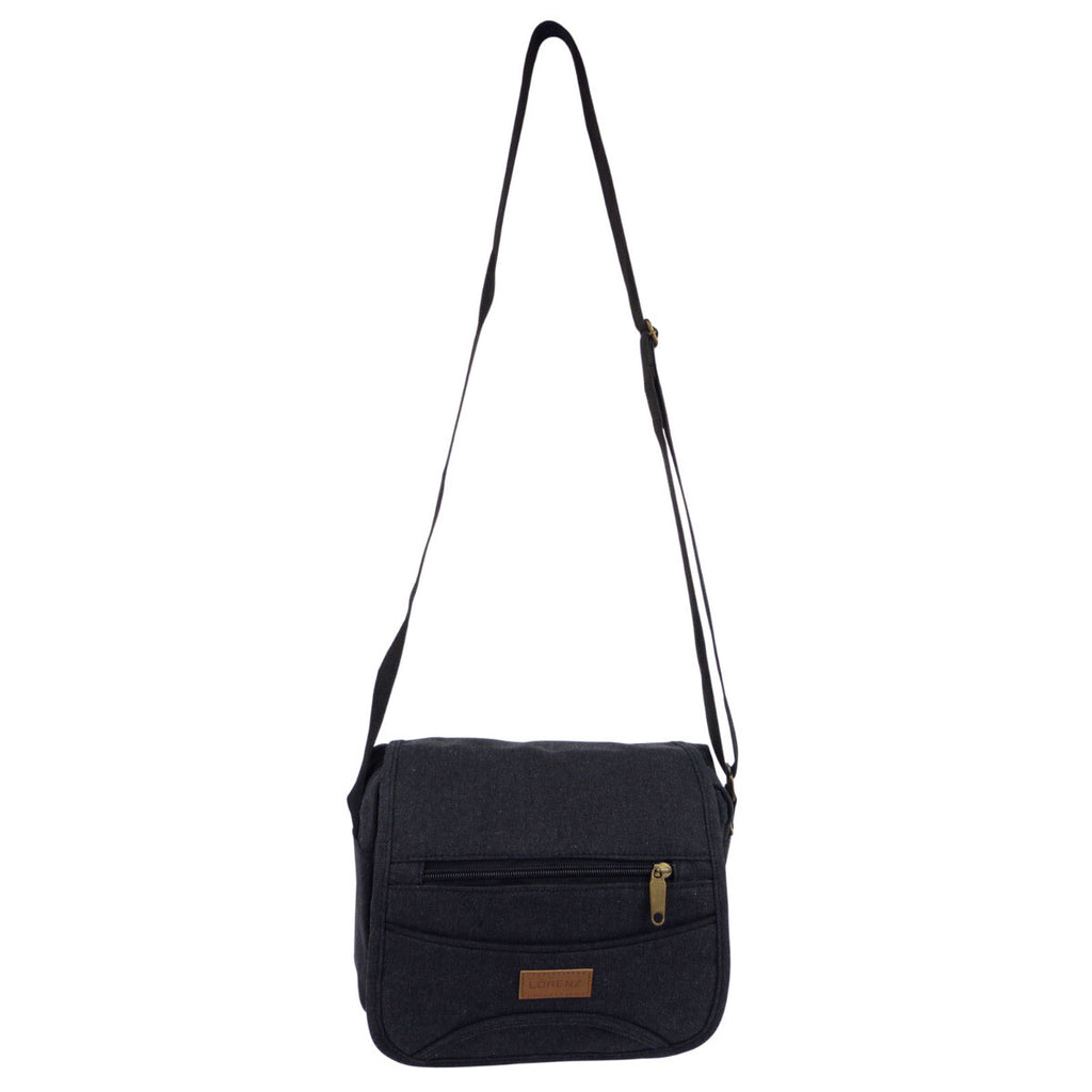 Lorenz Unisex Small Canvas Cross Body Travel Utility Bag Adjustable Strap