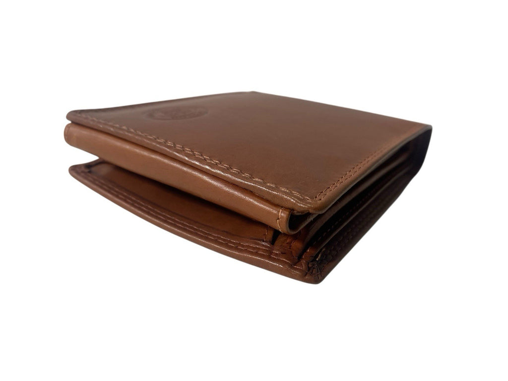 London Leather Goods Soft Leather Mens TriFold Wallet Coins Notes Credit Cards