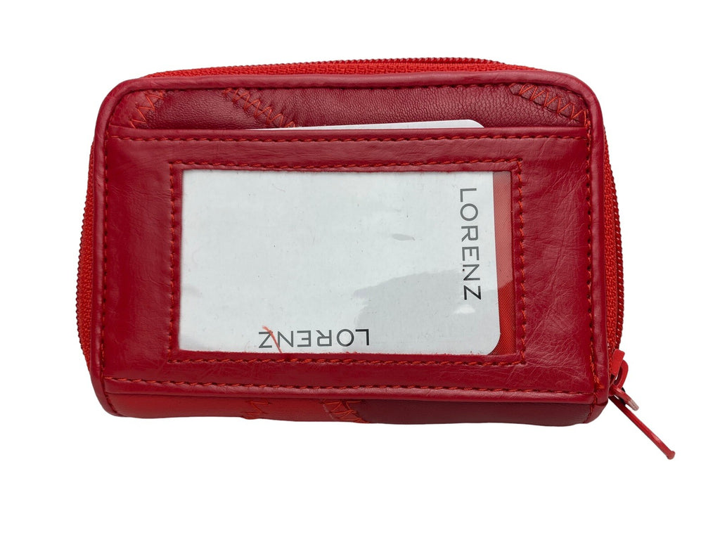 Lorenz Luxury Soft Leather Patchwork Twin Zip Round Purse Credit Card Wallet New
