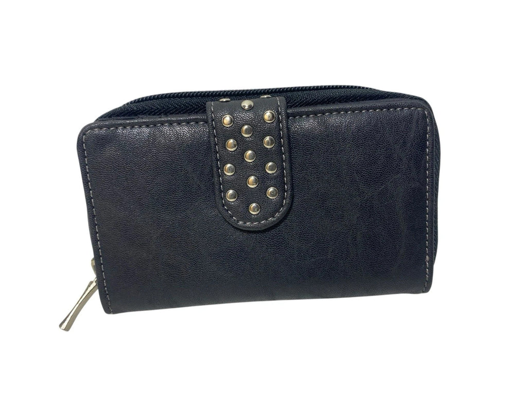 Fabretti Ladies Bifold Faux Leather Zip Around Coin Credit Card Notes Purse New