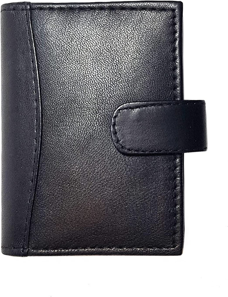 Sheep Nappa Leather RFID Protected Credit Card Case With Internal ID Window New