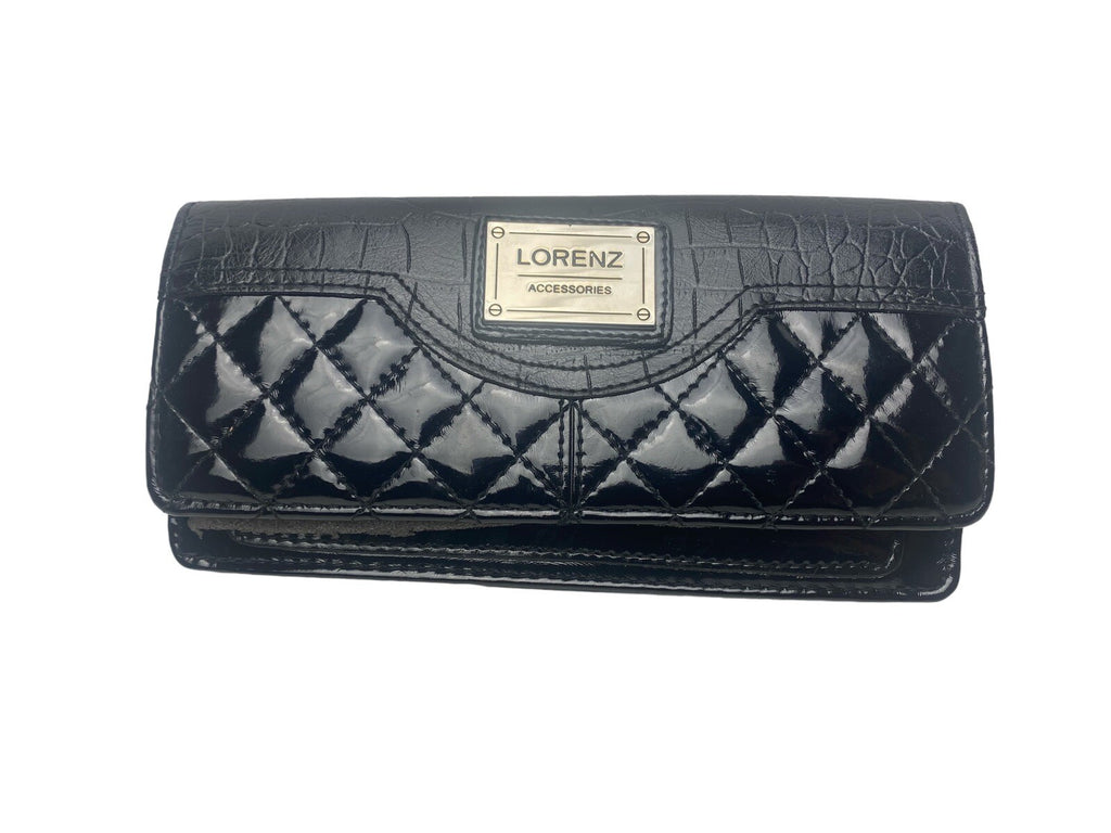Lorenz Ladies Quilted Patent Purse Credit Card Wallet  Notes Coins Clutch New