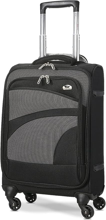 Aerolite 21" Lightweight 4 Wheel Carry On Hand Cabin Luggage Suitcase 33L Black