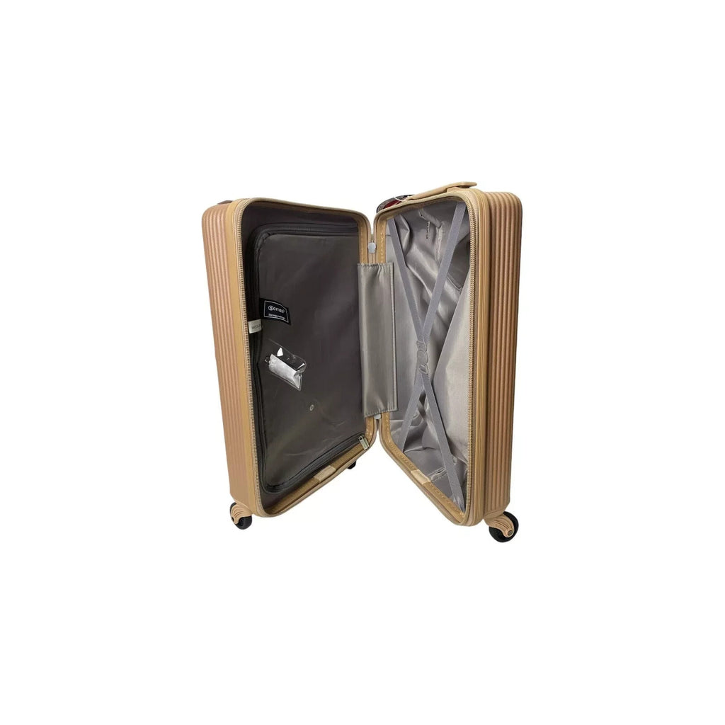 5 Cities ABS Hard Shell Lightweight 3 Piece Suitcase Set 21" 25" 29" Rose Gold