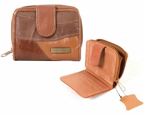Lorenz Ladies Small Soft Leather Patchwork Credit Card Purse Wallet New